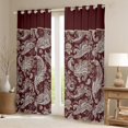 thumbnail image 2 of Homewish Bohemian Paisley Blackout Curtains Set of 2 (52x84 Each) for Female Men Adults,Traditional Floral Flower Window Curtains,Boho Hippie Curtains and Drapes,Microfiber Bedroom Decor, 2 of 6