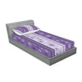 thumbnail image 2 of Ambesonne Ethnic Fitted Sheet & Pillow Sham Set, Christmas Snowflake Noel, Twin, Lavender Violet White, 2 of 2