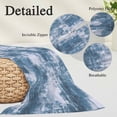 thumbnail image 2 of Modern Blue Pillow Covers, Linen Long Throw Pillow Case, Vintage Abstract Art Contemporary Holiday Pillow Protector Decorative Cushion Cover for Living Room/Bedroom 12" x 20", 2 of 8