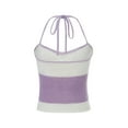 thumbnail image 4 of Qiylii Halter Neck Crop Cami Top Knitted Printed Tank Tops Tee Y2k Sleeveless Strappy Summer Shirts Streetwear, 4 of 9