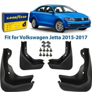 Goodyear Mud Flaps for Volkswagen Jetta 2015-2017, Pair, Heavy-Duty Thermoplastic, Custom Fit, Easy to Install, Road/Weather Durability, Car Accessories, 2 License Plate Frames - GY004725
