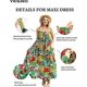 thumbnail image 4 of Vestido largo bohemio de verano con bolsillos para mujer, tirantes anchos ajustables con botones, talla E96, 4 of 4