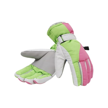 - Women's Winter Waterproof Outdoor Snowboard Ski Gloves,M, Pink Green