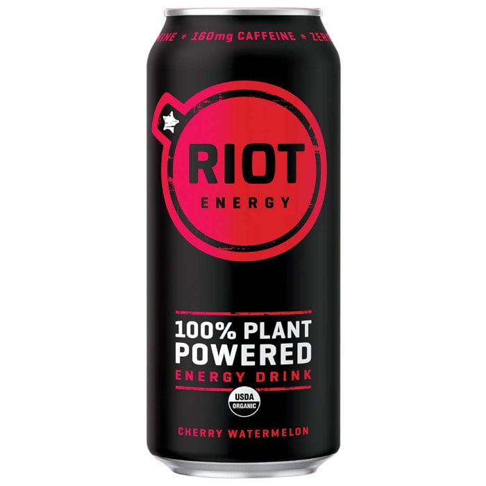 Teariot Organic Cherry Watermelon Plant Based Energy Drink, 16 Ounce