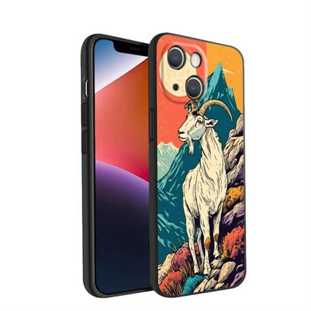 Mountain-Goat-96 phone case for iPhone 14 for Women Men Gifts,Mountain-Goat-96 Pattern Soft silicone Style Shockproof Case