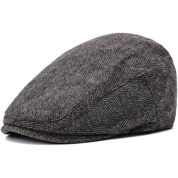 YooGuoGuo Men's Herringbone Beret Hat - Stylish Winter Cap for Seniors