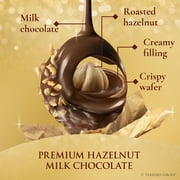 Ferrero Rocher Gourmet Hazelnut Milk Chocolate Gift Box, 42 Individually Wrapped Chocolates, 18.5 oz
