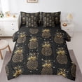 thumbnail image 1 of YST Pineapple King Comforter Set - 7-Piece Abstract Tropical Fruit Bedding Set, Gold Spot, Reversible, King, 1 of 5