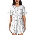 thumbnail image 1 of Fotbe Airplane Conjunto de Pijama Estampado para Mujer, 2 Piezas, Ropa de Dormir con Camiseta de Manga Corta y Shorts Suaves-4X-Large, 1 of 6