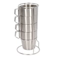 thumbnail image 4 of Stainless Steel Cups Set, Washable Portable 4pcs Stackable Camping Mug Set  For Picnic, 4 of 8