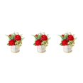 thumbnail image 3 of Justharion Simulation Flower Set Effortless Beauty Any Home Decor Style Indoor Or Outdoor Pinellia red 3Set, 3 of 6