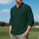 thumbnail image 4 of Blusa y camisa de manga larga con cuello vuelto para hombre, estilo informal, de golf, de negocios, con botones sueltos, de media manga, con cuello vuelto, blusas de poliéster para hombre, 4 of 9