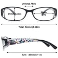 thumbnail image 2 of MAGIMODAC Women Reading Glasses Cateye Floral Fashion Plastic Eyeglasses Eyewear Readers (1 Pcs Black Reading Glasses, +3.75）, 2 of 4
