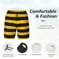 thumbnail image 5 of Gaeub Bee Stripe Mens Swim Trunks Stretch Beach Shorts Quick Dry for Men Swim Shorts Swimwear with Pockets- Medium, 5 of 9