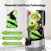 Aeitto Mega4 Cold Press Juicer, Juicer Machines with 4.35 Large Feed Chute for Whole Fruits & Vegetables, Slow Juicer Easy to Clean, Juice Extractor Self Feeding, Easy to Assemble