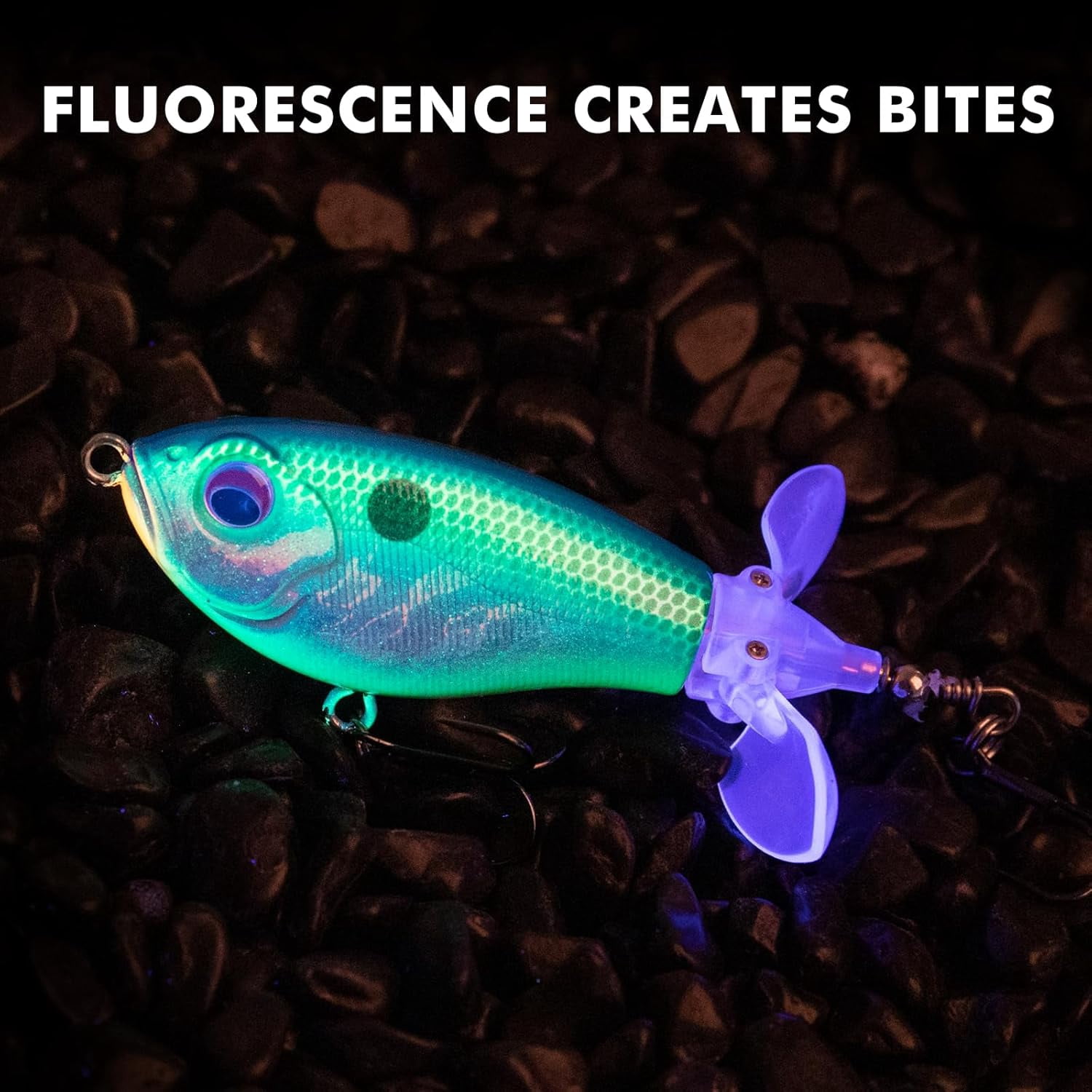 TRUSCEND Popobait Fishing Lures with BKK Hooks, Easy Catch: Instant Startup, Longer Cast, Balanced Spray/Sound/Swim, Topwater Plopper Bait for Bass, Walleye, Catfish, Pike, Great for Family Fishing
