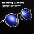 thumbnail image 3 of Gafas de lectura de metal circulares negras retro for hombres y mujeres Lentes HD antideslumbrantes +1.00 a +4.00 dioptrías Protección contra la tensión ocular de la computadora con estuche, 3 of 3