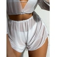 thumbnail image 2 of Aayomet Up For Swimwear Beach Wrap Cover Pants Cover Drawstring Ups Up Women Shorts Ruffle Wraps Side Swim Bottoms Full Coverage,White Medium, 2 of 5
