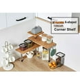 HYNAWIN Bamboo 3 Tier Counter Shelf Corner Storage Shelf with Hooks