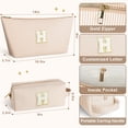thumbnail image 3 of DAKIMOE Makeup Bag Cosmetic Bags Organizer Personalized Initial Travel Essentials Toiletry Bag for Birthday Christmas Girlfriend Teacher Valentines Day Gifts, 3 of 9