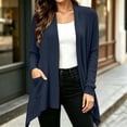 thumbnail image 3 of OGLCCG Womens Open Front Draped Cardigan, Ribbed Knit Long Sleeve Asymmetrical Hem Cardigans with Pockets,Cardigan Sweaters for Women,Size S-XXL, 3 of 7