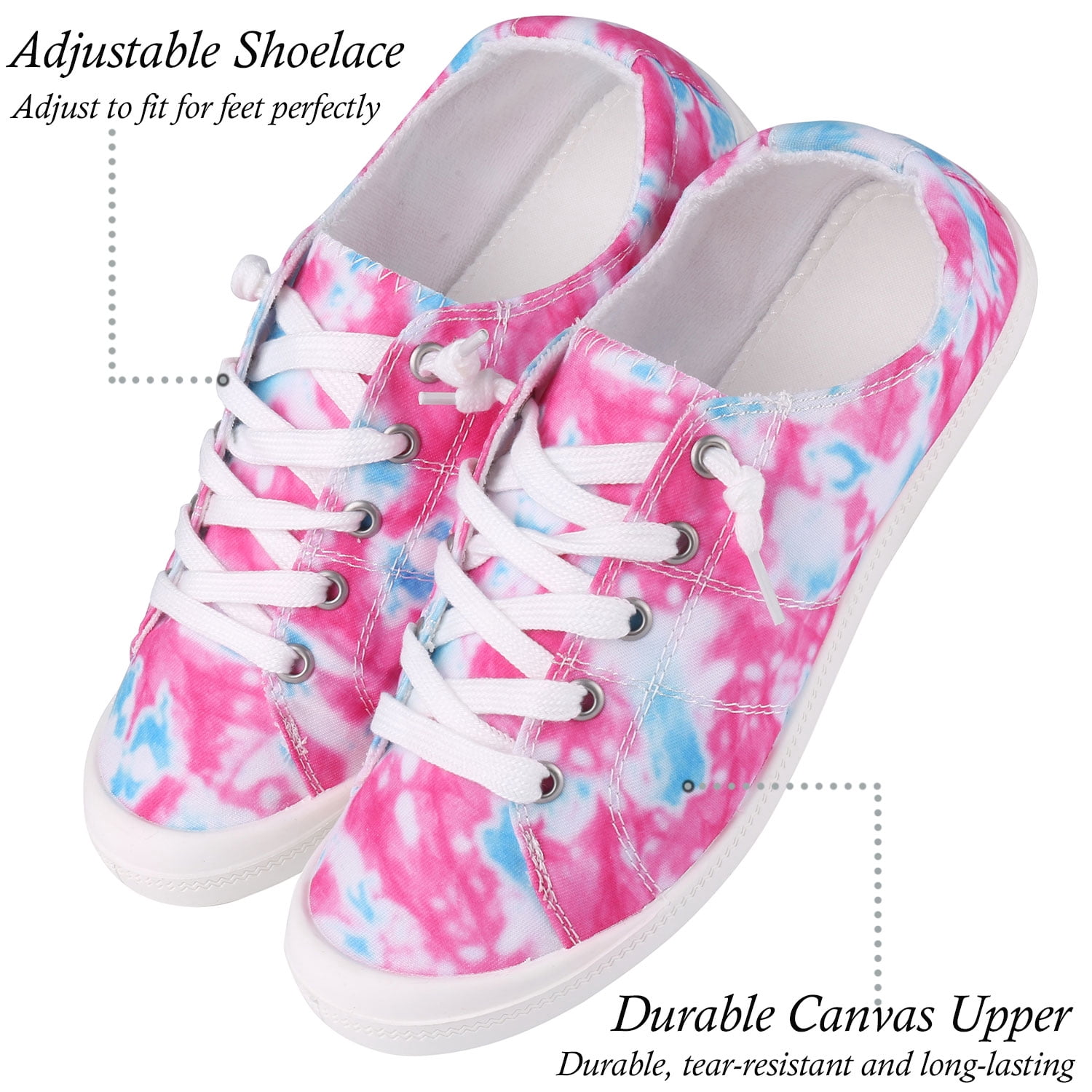 Women’s Canvas Sneakers – Low Top Lace-Up Fashion Shoes, Comfortable Slip-On Casual Walking Shoes for Everyday, Travel & Work