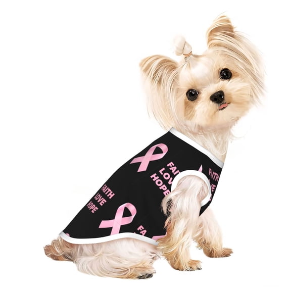Pet Dog Sleeveless T Shirts Faith Love Hope Breast Cancer Ribbon pet Clothes Soft Breathable Vest for Small Dogs Cats Large