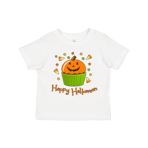 Inktastic Happy Halloween- cute pumpkin cupcake Boys or Girls Toddler T-Shirt