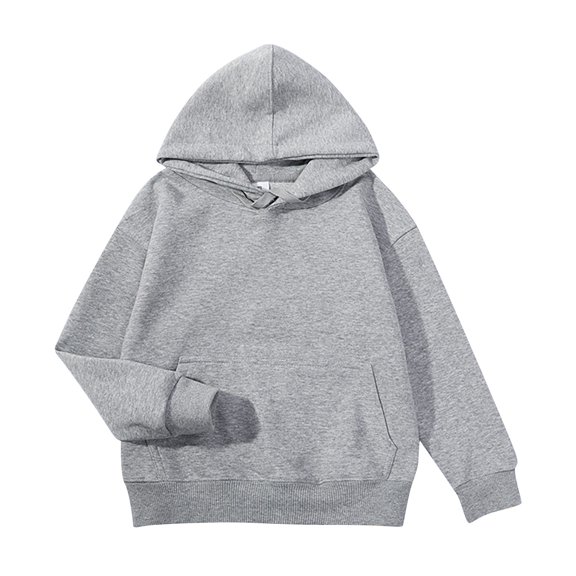 TIREOW Girls Basic Thin Hoodies Tops Solid Color Long Sleeve Hooded Sweatshirts with Front Pocket Kids Cotton Loose Casual Pullover Sweatshirt