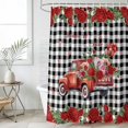 thumbnail image 4 of Roses Valentine's Day Bathroom Shower Curtains with 12 Hooks Polyester Waterproof Shower Curtain for Stalls and Bathtubs Farmhouse Floral Truck Plaid Decorative Bathroom Privacy Curtain 36x72 Inches, 4 of 9