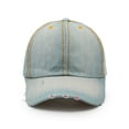 thumbnail image 2 of Denim Baseball Cap, Unisex Sport Hat Casual Women Men Sun Hat Outdoor Cowboy Cap Dilapidated Design Sky Blue, 2 of 6