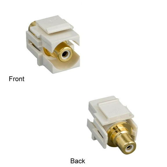 Kentek RCA Keystone Insert Recessed Type Gold Plated Connector Video Audio Jack White