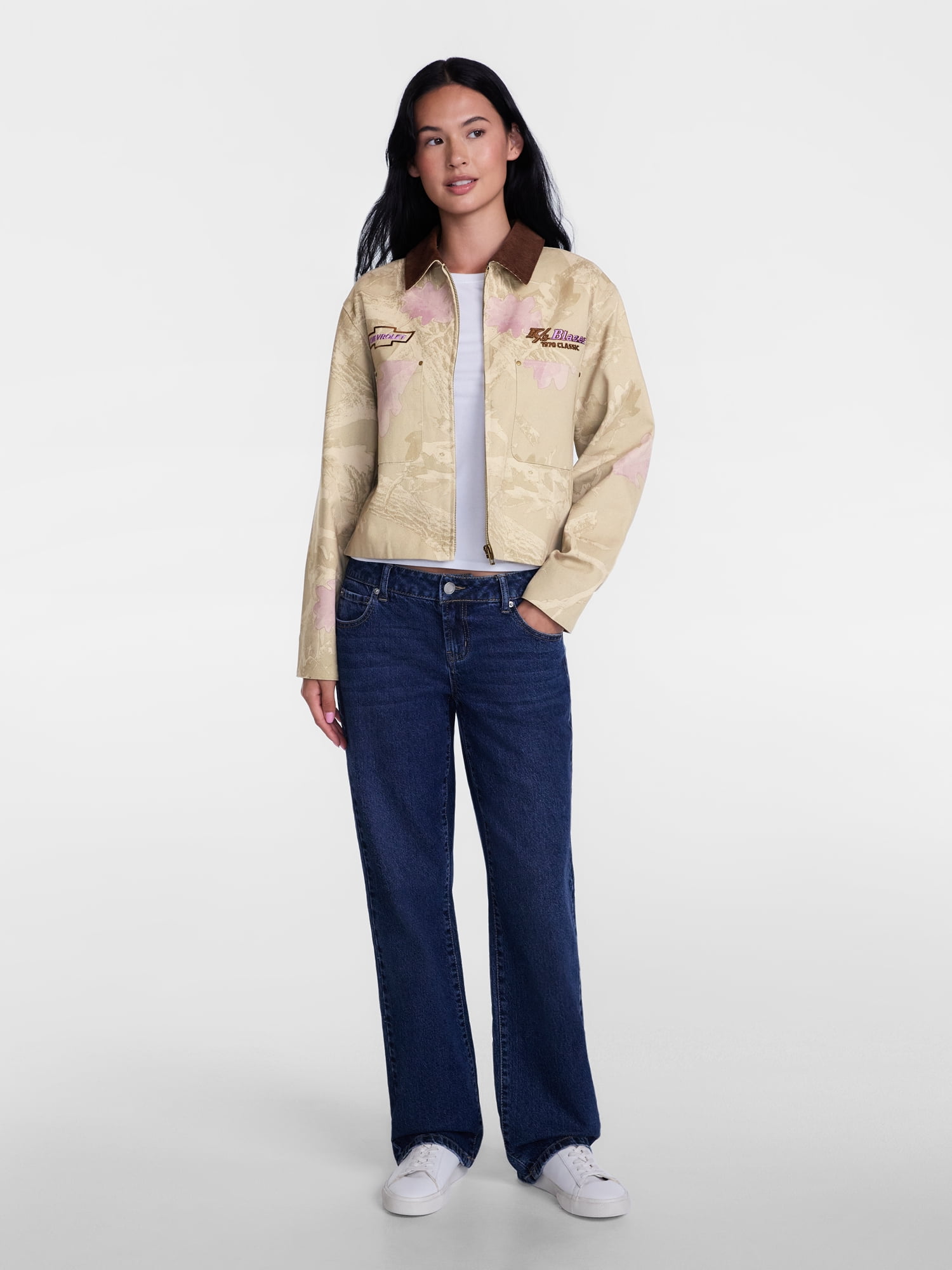 Chevy Blazer Women's Cotton Camo Jacket with Long Sleeves, Sizes XXS-4X
