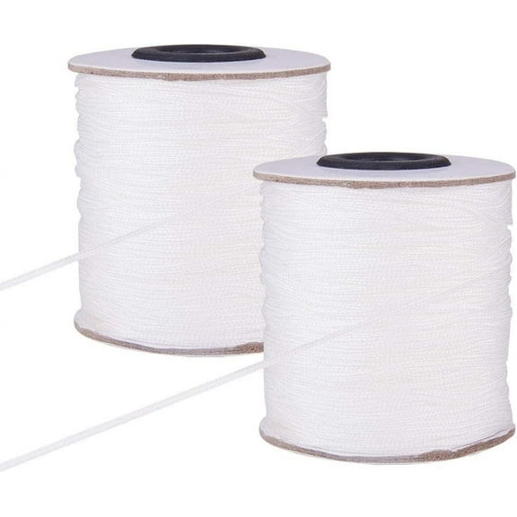 1set 2 rolls 1mm 218 Yards(about 200m) White Polyester Ribbon Lift Shade Cord Venetian/Roller Blinds Replacement Cord