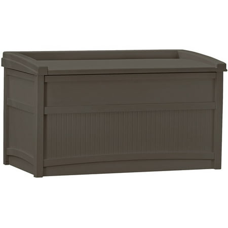 Suncast 50 Gallon Java Resin Storage Seat Deck Box (Best Outdoor Storage Box)