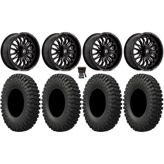 Fuel ARC 18" Wheels Black 37" MotoCrusher Tires Can-Am Commander Maverick Renegade Outlander Defender