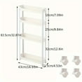 thumbnail image 4 of Ultra-Thin Behind The Door Storage Rack - Multi-Layer Narrow Cabinet Organizer for Small Spaces, Space-Saving Plastic Shelf for Bathroom Kitchen Door, 4 of 10