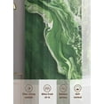 thumbnail image 6 of Dark Green Sheer Curtains 84 inches Long 2 Panels Set Beige Gradient Ocean Wave Abstract Beach Coastal Sheer Window Curtain Rod Pocket Voile Drapes for Living Room/Bedroom, Each 52" W x 84" L, 6 of 7