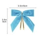 thumbnail image 3 of Paquete de 24 pequeños lazos navideños de terciopelo para envolver regalos de coronas de árbol | Lazos preatados de 8,9 x 8,9 cm con alambre de metal | Manualidades navideñas, decoración para, 3 of 7