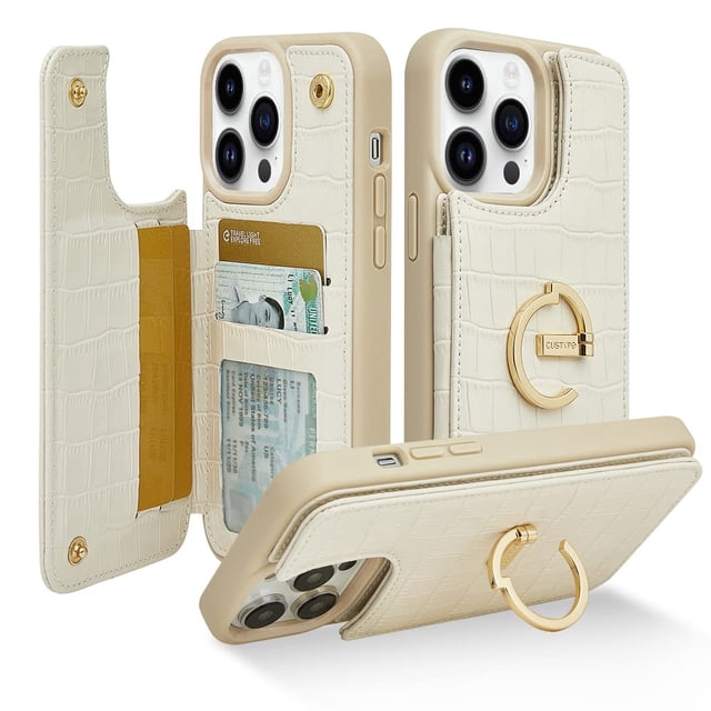 Funda de teléfono CUSTYPE Wallet con tarjetero para iPhone 14 Pro Max
