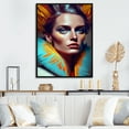 thumbnail image 2 of Designart Colorful Sensual Woman In Fur Coat II Floating Frame Wall Art, 2 of 5