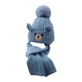 thumbnail image 1 of Conjunto de gorro y bufanda de invierno Strade Fareast Limited para niños con orejeras azul, 1 of 8