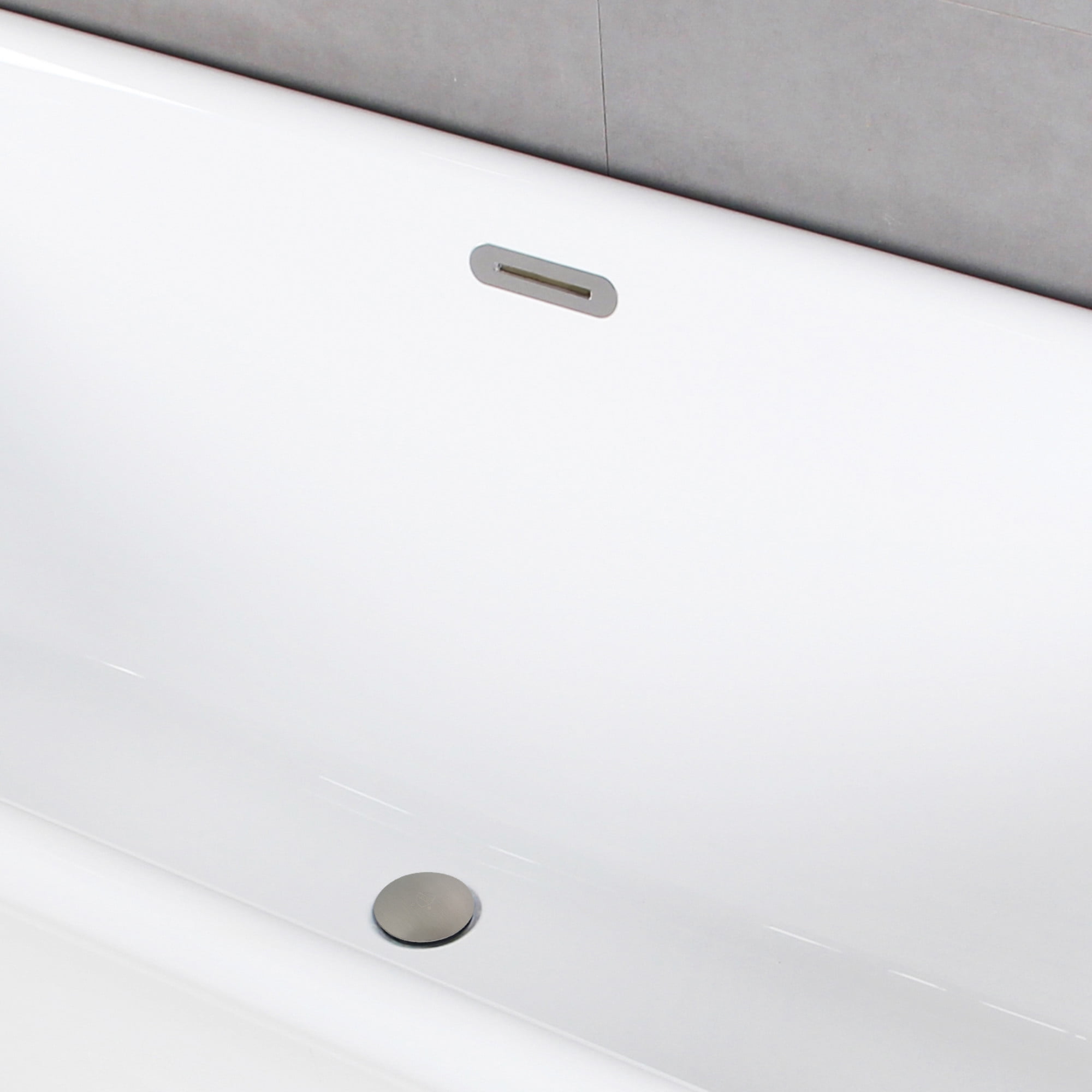 Kingston Brass VTDE713224C428 71-Inch Acrylic Oval Double Ended Pedestal Tub with Drain (No Faucet Drillings) in Glossy White/Brushed Nickel