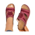 thumbnail image 3 of Willtoo Womens Wedge Orthopedic Sandals Leather Dressy Sandal Non-Slip Comfortable Walking Casual Slip on Summer Beach Shoes, 3 of 5