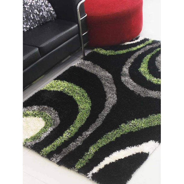 Geometric Oval Area Rug Hand Tufted Shaggy Shag Carpet 4x6 Walmart