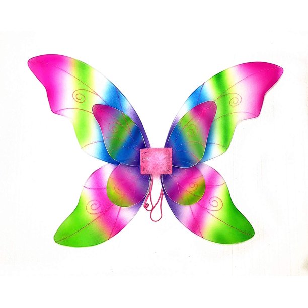 Download Mozlly Double Layer Rainbow Multicolored Fairy Wings For ...