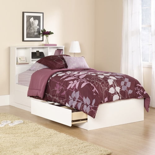 Mainstays Mates Storage Bed With Bookcase Headboard Twin Soft