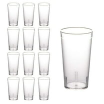 RUseeN Unbreakable Plastic Drinking Glasses [Set of 12] Shatterproof Drinking Cups, Reusable Drinking Tumblers, Plastic Glass Cup, Drinking Cup, Dishwasher Safe (16 Ounces)
