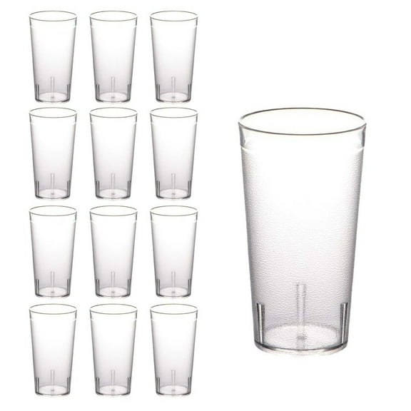 RUseeN Unbreakable Plastic Drinking Glasses [Set of 12] Shatterproof Drinking Cups, Reusable Drinking Tumblers, Plastic Glass Cup, Drinking Cup, Dishwasher Safe (16 Ounces)