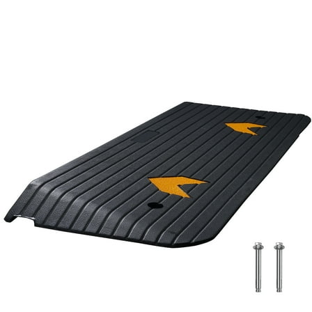 KFFKFF Solid Rubber Ramp, 2" Height Increase Ramp for Doorway, Eco-Friendly Rubber Power Ramp with 33069 lbs Weight Limit, Anti-Slip Surface, Ideal for Wheelchair and Scooter
